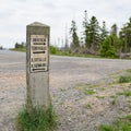 Stone signpost in the Harz National Park