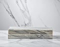 Stone Slab Rectangular Block with Grooves against Marble Background Texture Royalty Free Stock Photo