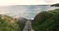 Stone Slipway at Towan Headland, Newquay, Cornwall Royalty Free Stock Photo