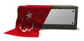 Stone socket and flag of turkey