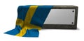 Stone socket and flag of sweden