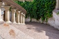 Stone spiral staircase with railings and balustrades. Royalty Free Stock Photo