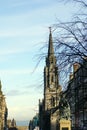 Stone spire on the Tron Kirk in Edinburgh, Scotland