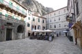 Stone square in Montenegro, historical buildings and aesthetics Royalty Free Stock Photo