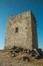 Stone square tower over rocky hill at Guarda Royalty Free Stock Photo