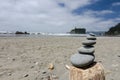 Stone stacking at the beach