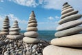 Stone stacks against sky Royalty Free Stock Photo