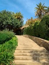 Stone staircase at Park GÃÂ¼ell in Barcelona, Spain Royalty Free Stock Photo