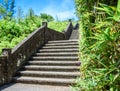 Stone staircase and bamboo wall at Mirante Dona Marta, Rio de Janeiro, Brazil Royalty Free Stock Photo