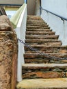 Stone staircase with chain Royalty Free Stock Photo