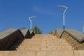 Stone staircase in front of blue sky Royalty Free Stock Photo