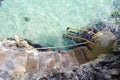 Stone staircase leading into the Caribbean Sea, Jamaica Royalty Free Stock Photo