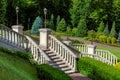 A stone staircase with railings and balustrades. Royalty Free Stock Photo