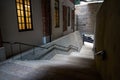 Stone staircase walkway in Tai Kwun, a historic building in Hong Kong Royalty Free Stock Photo