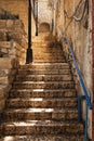 Stone Staircase In Zefat Royalty Free Stock Photo