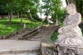 Stone stairs in a beautiful park in Cesis, Latvia Royalty Free Stock Photo