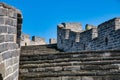 Stone stairs of the Chinese wall under the blue sky, cool for background Royalty Free Stock Photo