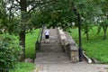 Stone stairs in the city park Royalty Free Stock Photo