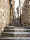 Stone stairs in Dubrovnik old town Royalty Free Stock Photo