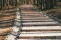 Stone stairs in a forest park. A beautiful day in early spring. the concept of climbing and achieving your goals Royalty Free Stock Photo