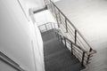 Stone stairs with metal railing indoors, view through CCTV Royalty Free Stock Photo