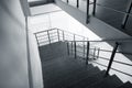 Stone stairs with metal railing indoors, view through CCTV Royalty Free Stock Photo