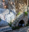 Stone stairs, old house in Jerusalem Royalty Free Stock Photo