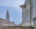 Stone Stairs and San Marco Campanille at Background, Venice, Italy Royalty Free Stock Photo