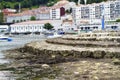 Stone stairs that serve as a breakwater in the Bay of Eume at lo