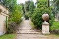 Stone stairs in Villa Doria Pamphili park in Rome Royalty Free Stock Photo