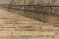 Stone stairs and wall with metal rail in the historic center of Valletta, Malta Royalty Free Stock Photo