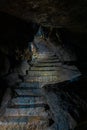 Wet Stone Stairs From A Dark Cave