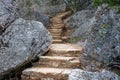 Limestone steps leading up a Hill Country trail at the Pedernales Falls State Park Texas Royalty Free Stock Photo