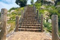 Stone stairway in mountainside Royalty Free Stock Photo