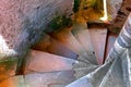 Stone stairway in a old chateau Royalty Free Stock Photo