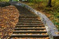 Stone stairway in park Royalty Free Stock Photo