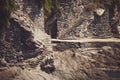 stone stairway, pictoresque village, italy. Stone steps to the sea. Royalty Free Stock Photo