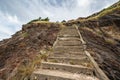 Stone stairway reach to the peak of mountian Royalty Free Stock Photo