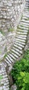 Stone stairway up to the wall of a medieval castle