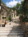 Stone stairway in village