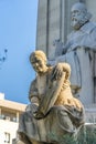 Stone statue of Aldonza Lorenzo Dulcinea del Toboso in Plaza de EspaÃÂ±a, Madrid, Spain