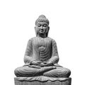 Stone statue of Buddha isolated on white background