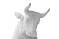 Stone statue. Bull isolated on a white background with clipping path Royalty Free Stock Photo