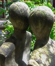 A Stone Statue of a Couple Looking Fondly Into Each Others Eyes Royalty Free Stock Photo