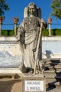 stone statue depicting the archangel SÃÂ£o Rafael belonging to the episcopal garden of the city of Castelo Branco.