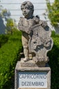 stone statue depicting the Capricorn sign belonging to the episcopal garden of the city of Castelo Branco