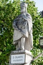 stone statue depicting Count D. Duatre the elect belonging to the episcopal garden of the city of Castelo Branco.