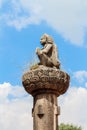 Stone statue of Garuda, a large mythical bird-like creature in Hindu mythology at Durbar Square, Kathmandu, Nepal