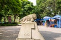 Stone statue of grasshopper in the Chapultepec park in the downtown of Mexico City