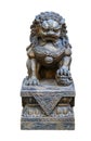 Stone statue. Guardian Lion Foo Fu dog guard. Buddhist sculpture Royalty Free Stock Photo